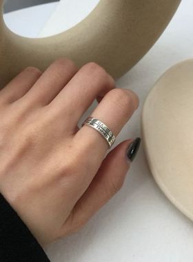 钛钢希腊字母不掉色学生百搭戒指