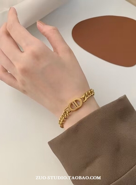 女小众冷淡风粗链条手链手环潮