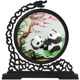 Su Xiu double -sided embroidery decoration drawing finished solid wood panda Suzhou handmade embroidery table screen peony Chinese screen Chinese screen