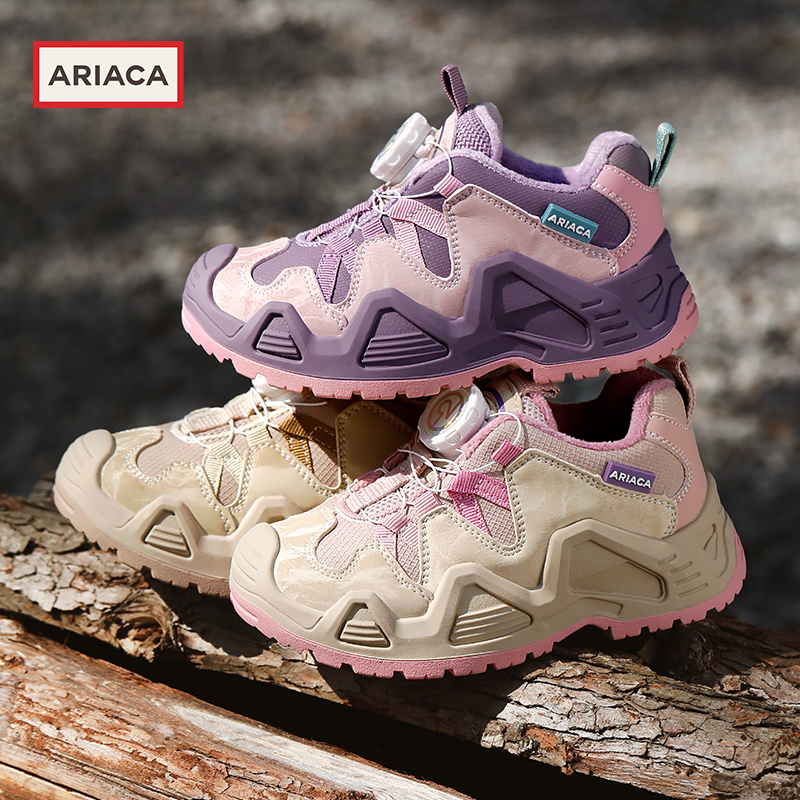 ARIACA艾芮苏女童加绒运动鞋中大童2025冬季新款儿童旋转纽扣童鞋 - 图1