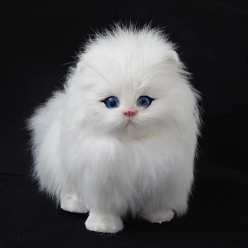 仿真动物模型小猫咪儿童毛绒玩具礼物会叫的猫宠物玩偶公仔娃娃 - 图1