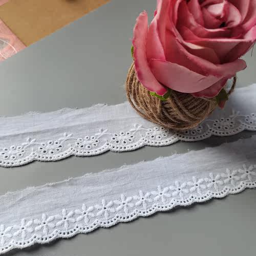 棉线编织花边辅料/DIY手工服饰床品窗帘娃衣布料/厂家直销/白色 - 图2