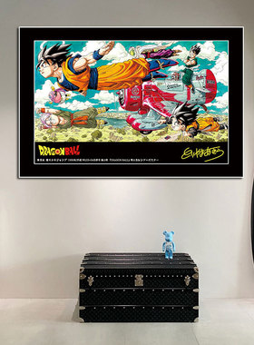 鸟山明潮牌七龙珠卡通装饰画孙悟空趣味复古日漫挂画卧室房间壁画