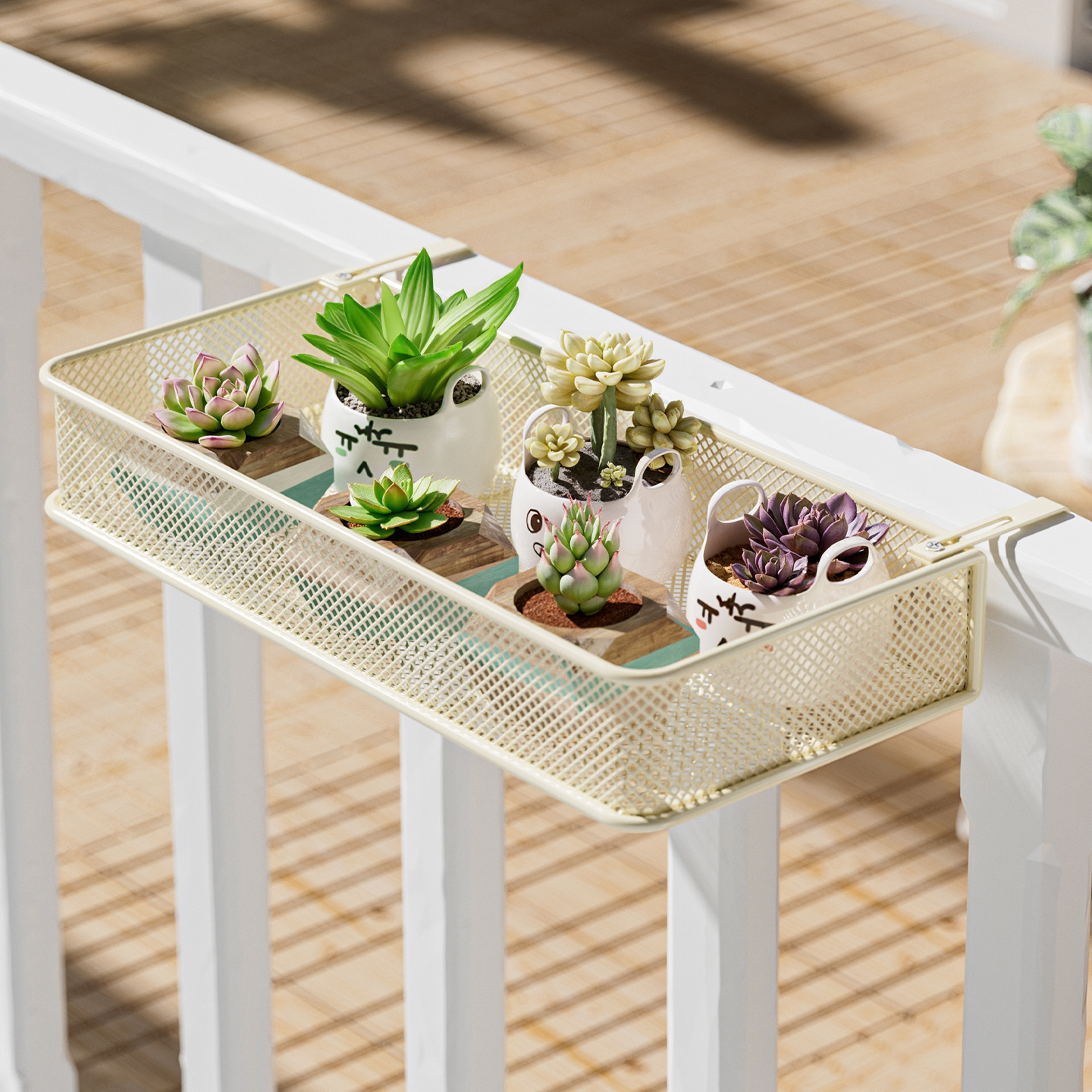 办公桌置物架工位改造神器办公室花架隔断转角多肉绿植悬挂收纳架 - 图3