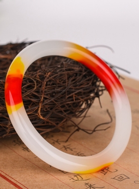 戈壁玉金丝玉手镯玉手镯细圆