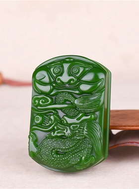 和田玉白玉生肖龙皮带扣龙行天下