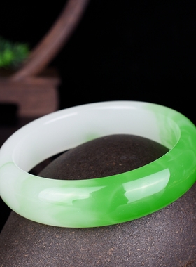 翡翠手镯玉镯子正圆宽版女款