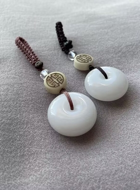 玛瑙玉髓绿葫芦吊坠钥匙链手机链