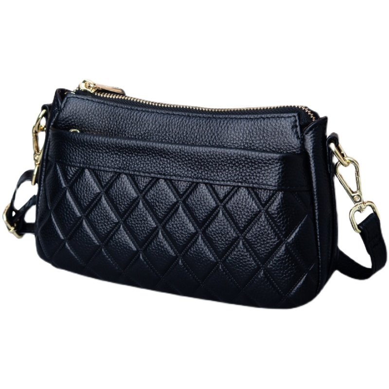 真皮斜挎包女士2025新款菱格头层牛皮小挎包休闲单肩中年妈妈包,淘宝优惠券,粉丝福利购,淘宝优惠卷