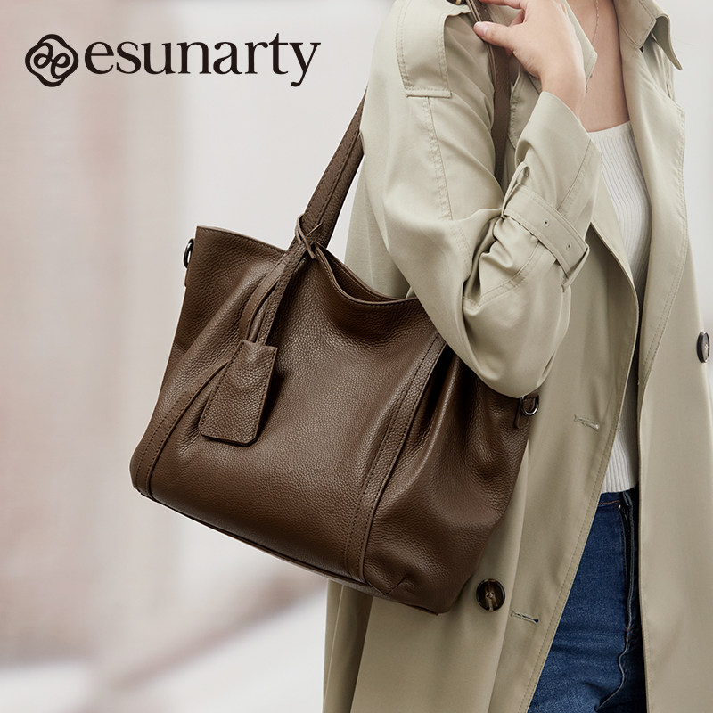 真皮女士托特包2025新款大容量头层牛皮女式头层牛皮大包包秋冬季,淘宝优惠券,粉丝福利购,淘宝优惠卷