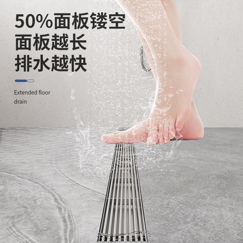 304不锈钢长地漏淋浴房长条形方型大排量卫生间浴室防臭加长加厚 - 图2
