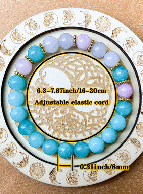 跨境爆款手链天然天河石海蓝宝正向能量传递认可时尚手串情侣手饰