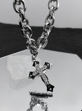 男士赤道十字架项链男潮嘻哈高级感潮牌百搭挂饰男生小众设计配饰