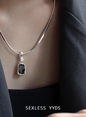 工厂直销~冷性风个性黑芒星项链女ins潮甜酷嘻哈颈链高级感卫衣链