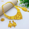 Cross-border European and American bridal jewelry four-piece set 3D three-dimensional carved flowers brass alloy necklace earrings ring bracelet