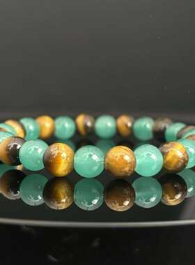 跨境爆款虎眼石绿东陵手串欧美时尚手链现货批发男女通用temu