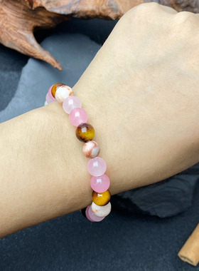 跨境爆款手链情侣手链天然石水晶手串ins风DIY手链女草莓晶珠串珠