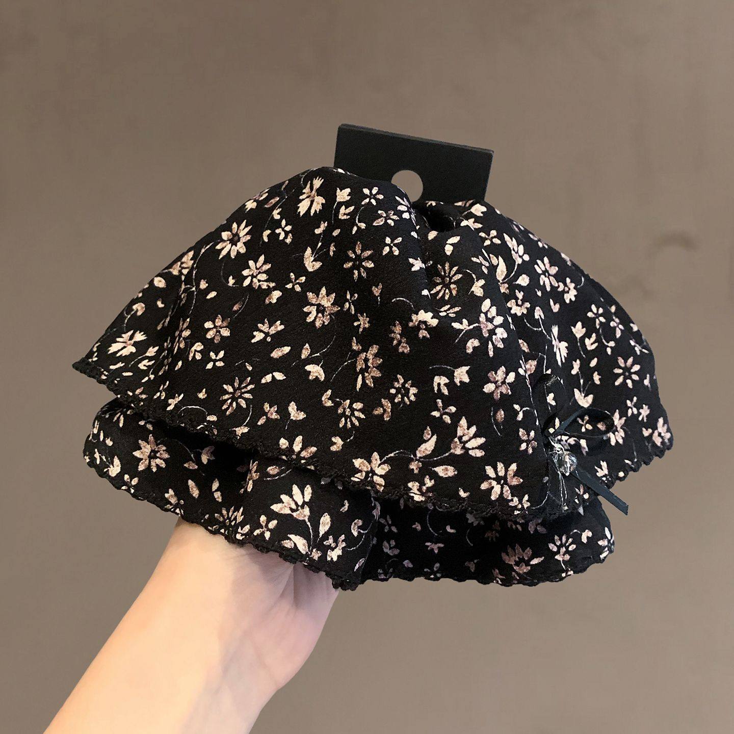 通勤新款可爱复古碎花马尾抓夹文艺小清新盘发夹撞色蝴蝶结鲨鱼夹,淘宝优惠券,粉丝福利购,淘宝优惠卷