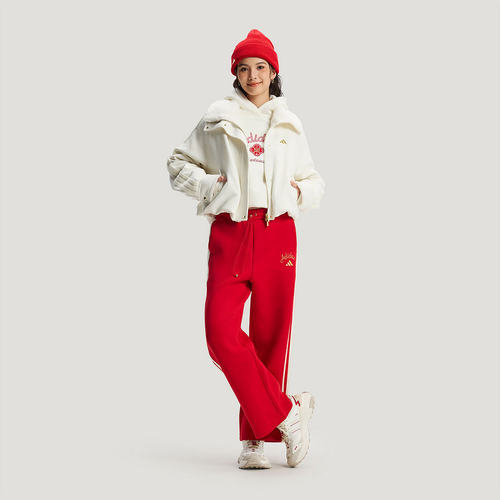 adidas阿迪达斯女裤新款马年阔腿直筒长裤KR0418 KH2702 KH2703 - 图1