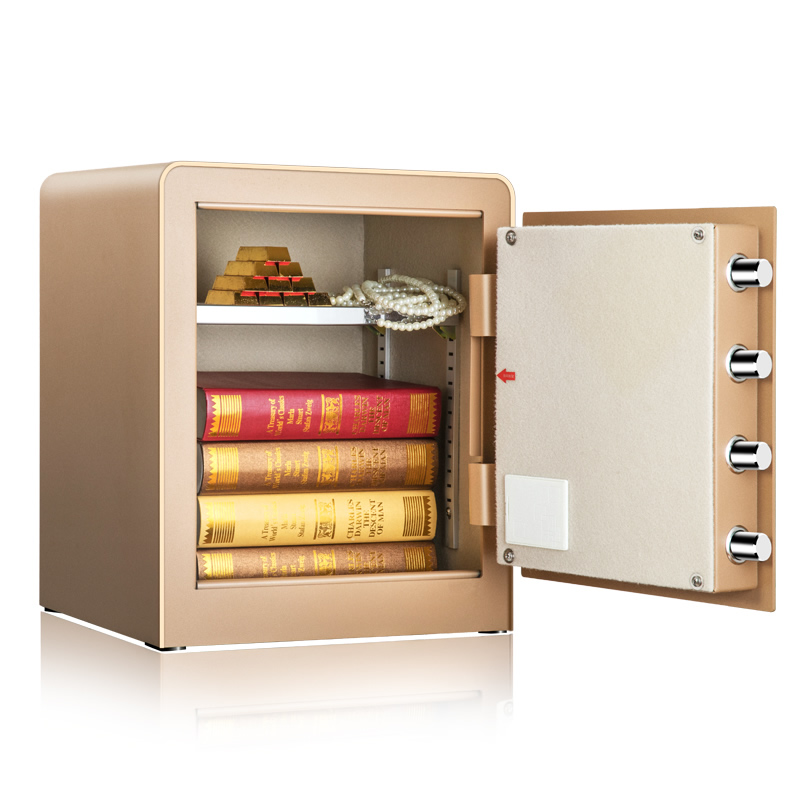 【顺丰/德邦多仓速发】得力保险柜家用小型保险箱指纹密码防盗保管箱45/60cm床头柜收纳抽屉带锁入衣柜保险箱,淘宝优惠券,粉丝福利购,淘宝优惠卷