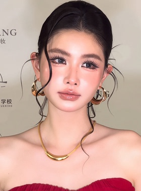 新娘项链耳环耳饰夸张金属高级感颈链锁骨链项圈结婚纱礼服配饰品