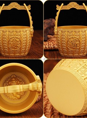 招财进宝元宝一桶金摆件复古财桶