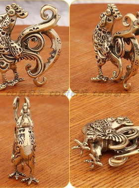 纯铜生肖大公鸡家居纯阳摆件