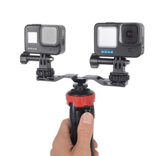 GoPro双机位支架手机运动相机单反同屏拍摄固定器大疆action配件 - 图0