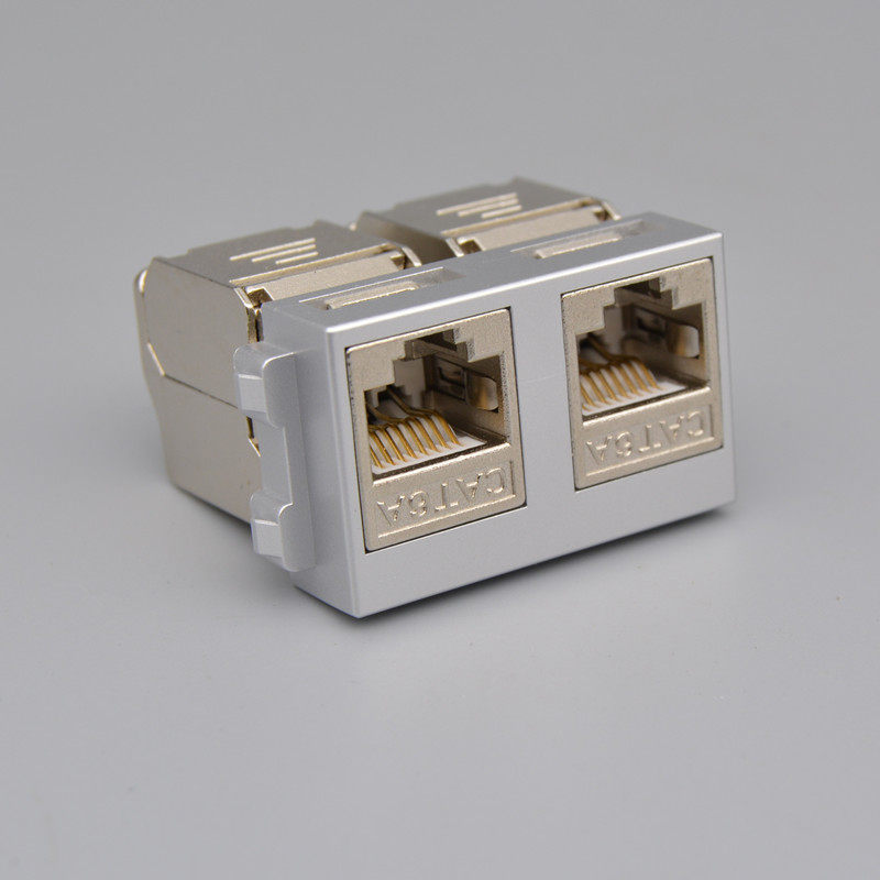 超六类网络模块双孔cat6A免打面板模块 千兆屏蔽网线插座RJ45电脑,淘宝优惠券,粉丝福利购,淘宝优惠卷