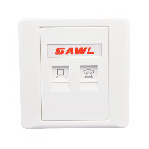 SAWL86型六类网络电话双口网线电话线插座千兆面板电脑弱电接线盒 - 图3