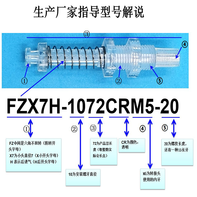 小头透明白塑料金具支架吸杆机械手吸盘支架气动防回转吸盘弹簧杆