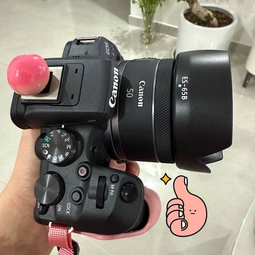 佳能ES-65B遮光罩RF50mm1.8STM镜头盖R6R5R8 RP R10 R7小痰盂43mm - 图1