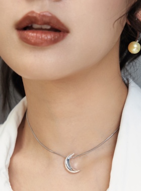 BOMBCACA冷冽月光 高级感原创精致月亮气质日常项链锁骨链女
