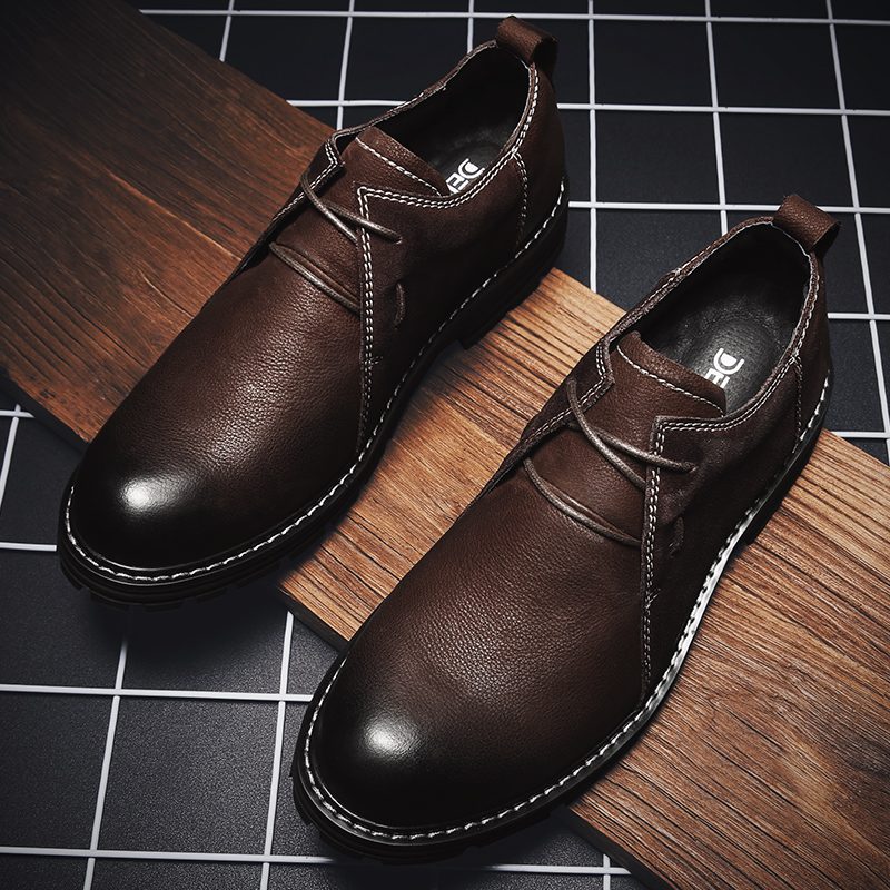 真皮大码男鞋45 46 47潮流大头鞋英伦商务正装休闲皮鞋48加肥4950-图0