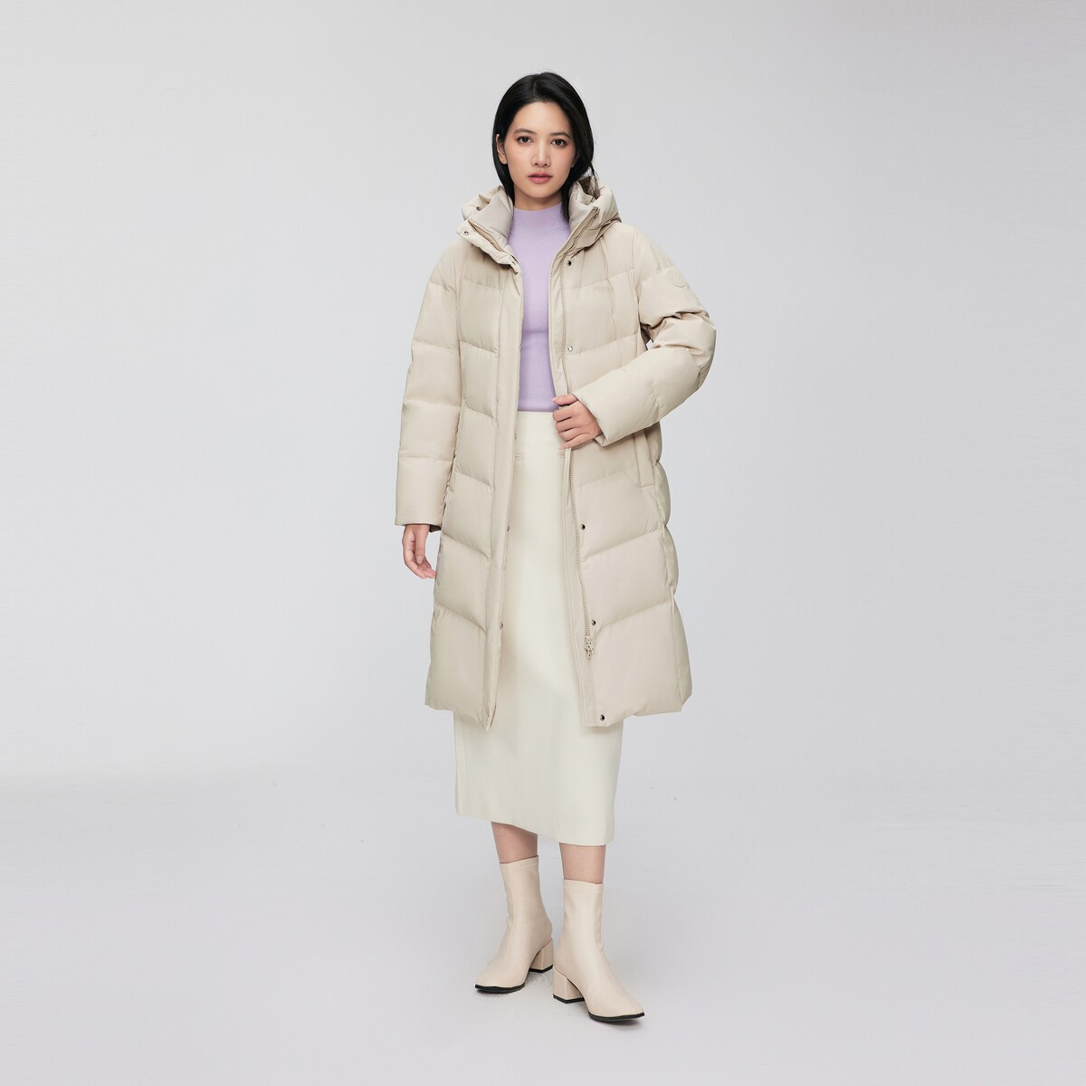 波司登2024冬款女长款经典休闲连帽爆款时尚厚实防风直筒羽绒服