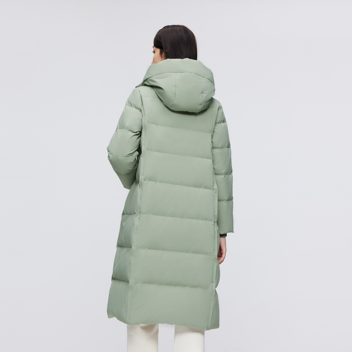 波司登羽绒服女冬季简约加厚版本保暖红色过年连帽过膝长款外套 - 图1