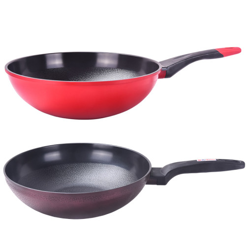 韩国MJ cook麦饭石不粘锅平底炒菜锅煤气灶电磁炉两用锅28CM30CM - 图0