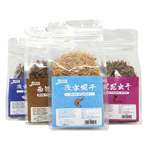 乌龟开口龟粮淡水半水龟巴西饲料虾干皮补钙仓鼠面包虫凤凰虫鱼干 - 图0