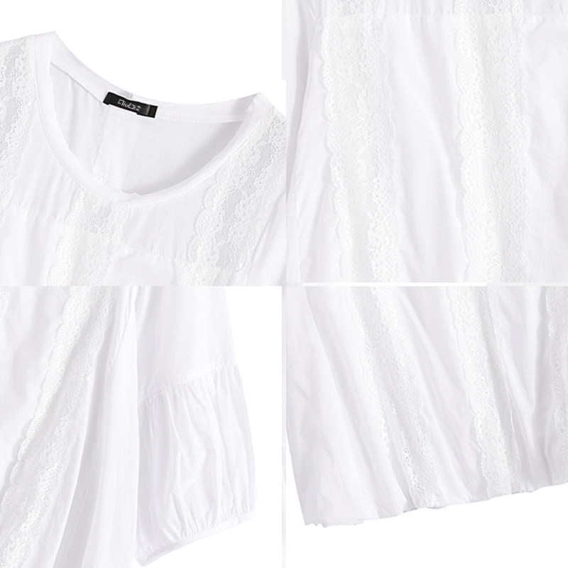 白色蕾丝女士2020新款七分小衫衬衫 qiubi服饰蕾丝衫/雪纺衫