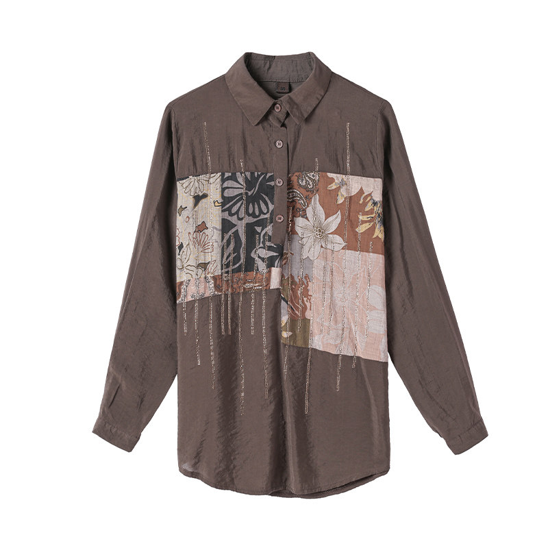 秋比套头薄款2020年新款镶钻衬衫 qiubi服饰衬衫