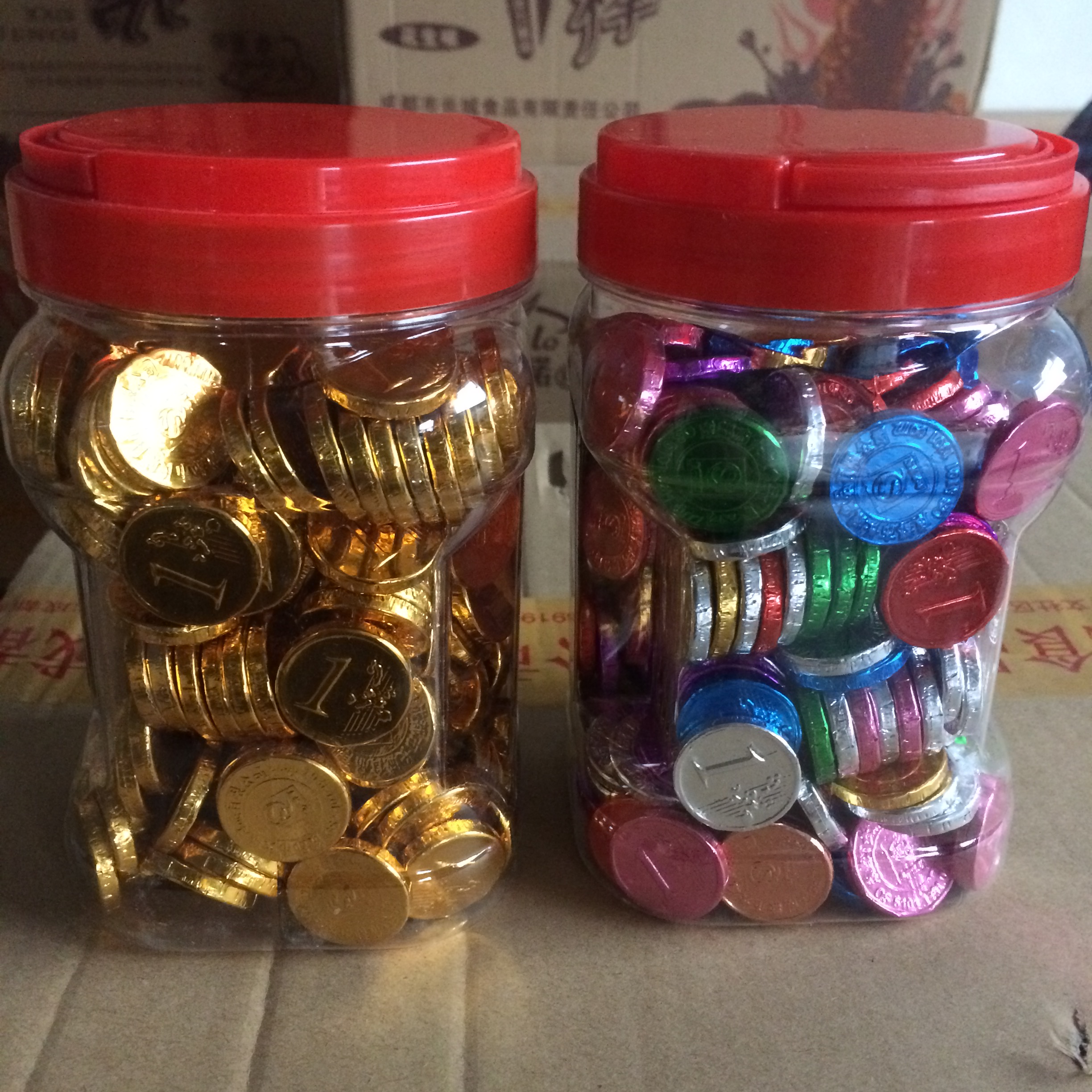 包邮460g2桶装代可可脂零休闲食品结婚庆喜糖果 帝诺 金币巧克力 - 图0