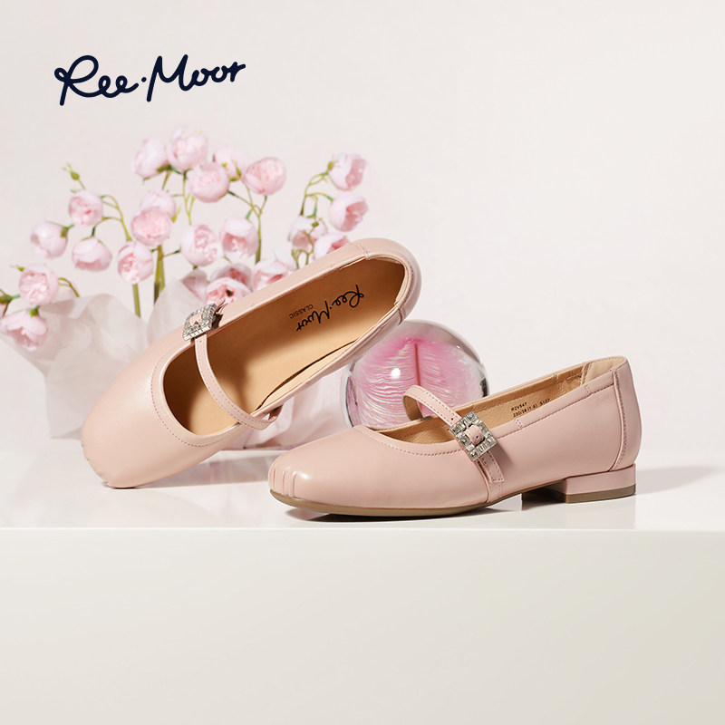 REEMOOR睿慕方头玛丽珍鞋女2026新款百搭平底单鞋一字带芭蕾舞鞋,淘宝优惠券,粉丝福利购,淘宝优惠卷