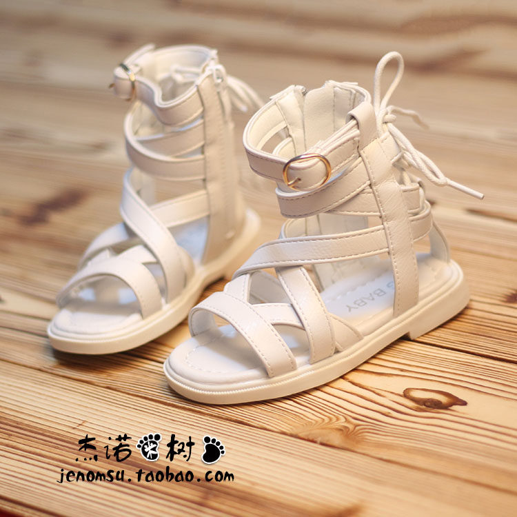 女童凉鞋2024夏季新款时尚中小童交叉编织高帮罗马鞋女孩公主凉靴,淘宝优惠券,粉丝福利购,淘宝优惠卷