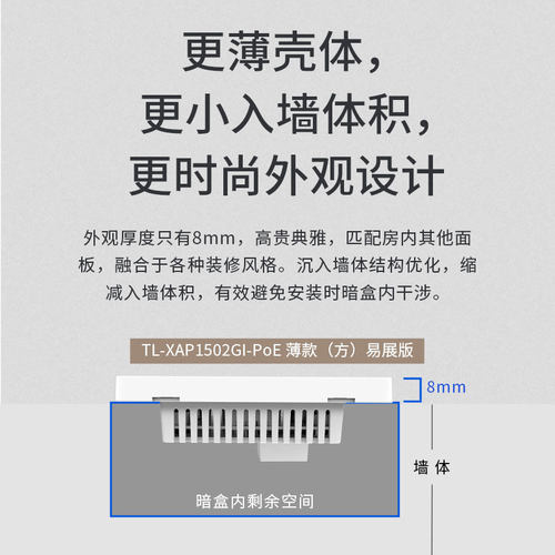普联TP-LINK AX1500全屋覆盖面板AP套装AC一体机大户型适用企业无线路由套装TL-XAP1502GI-PoE - 图3