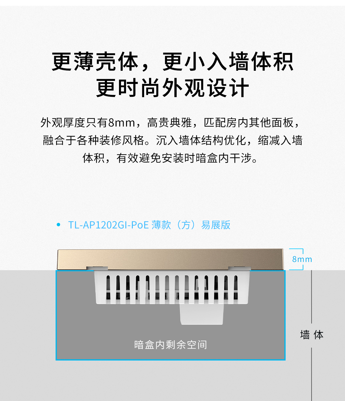 TP-LINK AC1200双频无线面板AP 千兆网口企业级全屋分布式wifi接入点 酒店别墅大户型无线覆盖AP1202GI-PoE - 图0