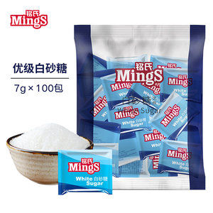 Mings铭氏 方形白糖包7g*100 优级白砂糖 咖啡糖奶茶糖包咖啡伴侣