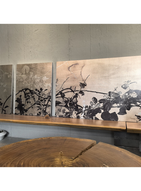茶室客厅可折叠背景屏风传统中式