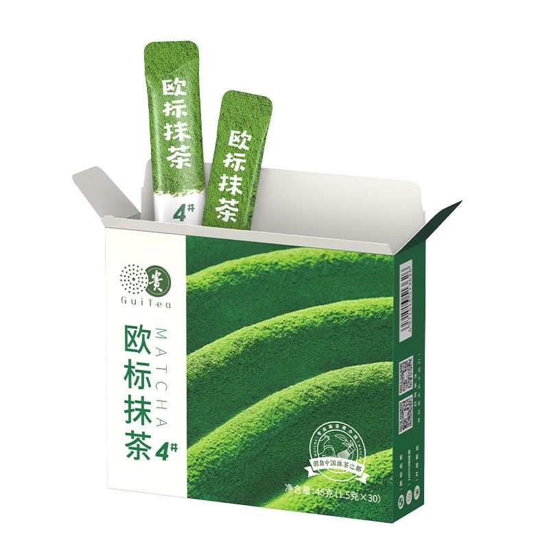 贵茶贵州铜仁欧标纯抹茶粉4号家用冲饮45g泡水喝奶茶店小包专用-图0