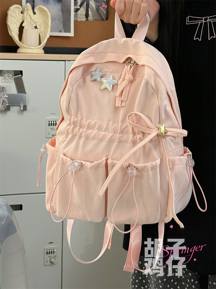 高颜值少女小书包女韩版学生迷你双肩包纯色简约百搭休闲mini背包