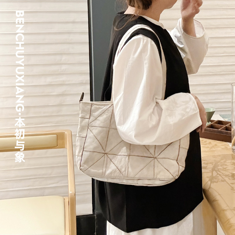 Original color block women's bag large white tote shoulder crossbody